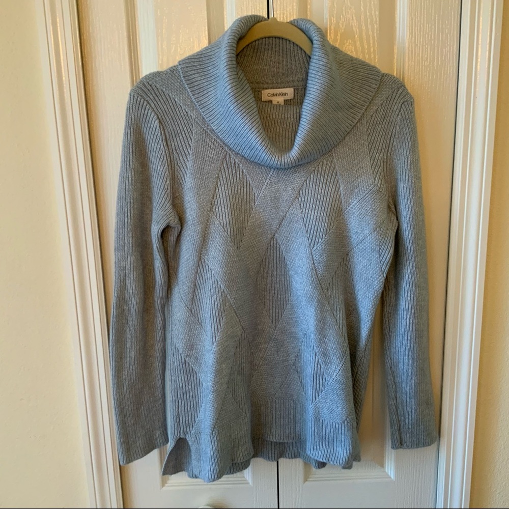 Calvin Klein Diamond Stitched Cowl Neck Sweater
